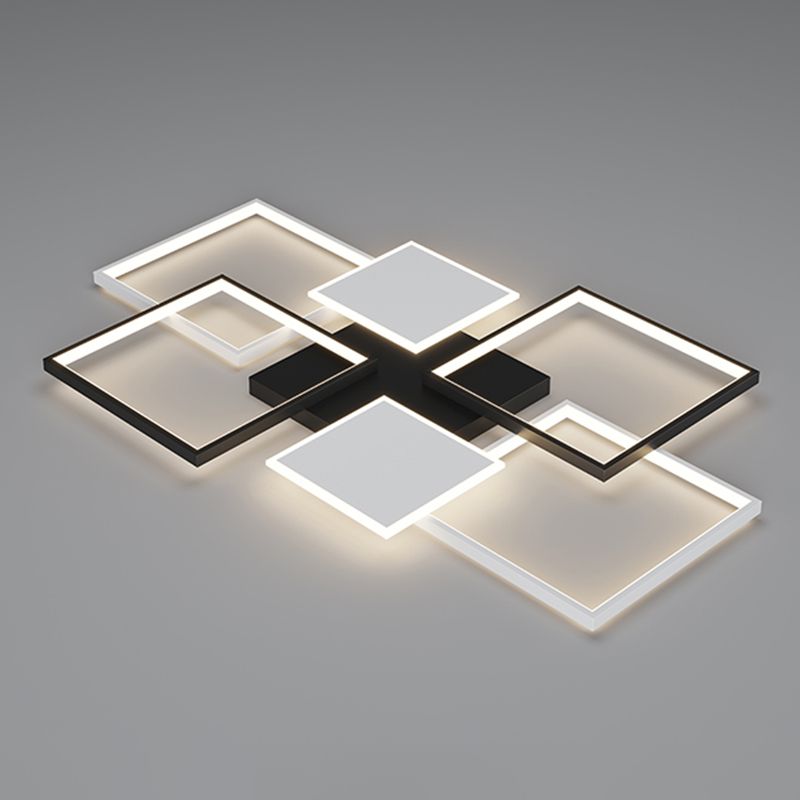 Plafonnier LED en aluminium minimaliste, plafonnier noir pour salon