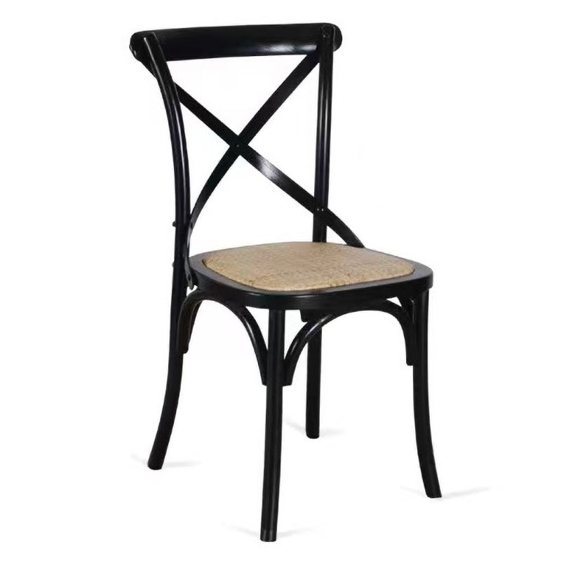 Chaise de salle à manger carrée de style country