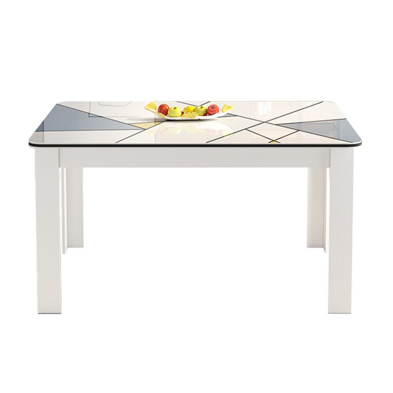 Modern Rectangle Wood Dining Table Metal Base for Dining Room