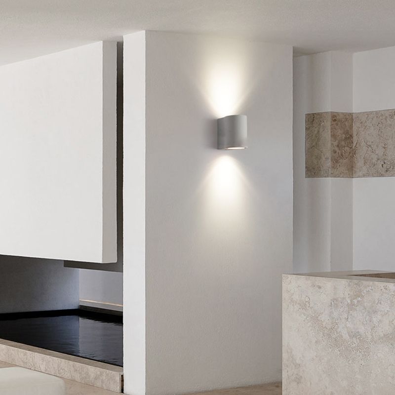 Cylindrical Cement Wall Washer Sconce Nordic Style Hallway Wall Light Fixture