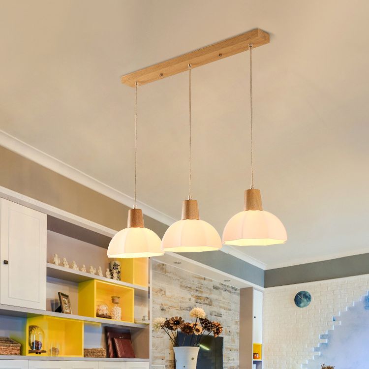 Noordse stijl cirkel hanglamp lamp armatuur houten eetkamer hanger plafondlicht