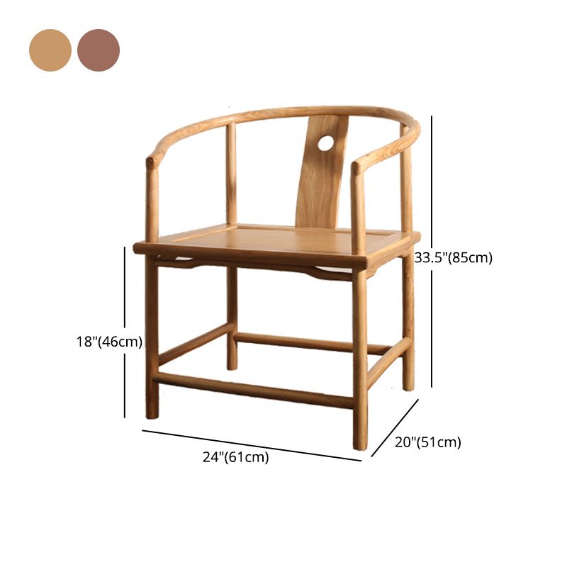 Traditional Style Dining Chair Dining Arm Side Chairs with Wooden Legs