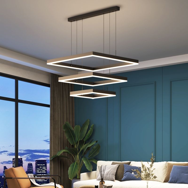 Lámparas de lámparas cuadradas de varios niveles Restaurante moderno