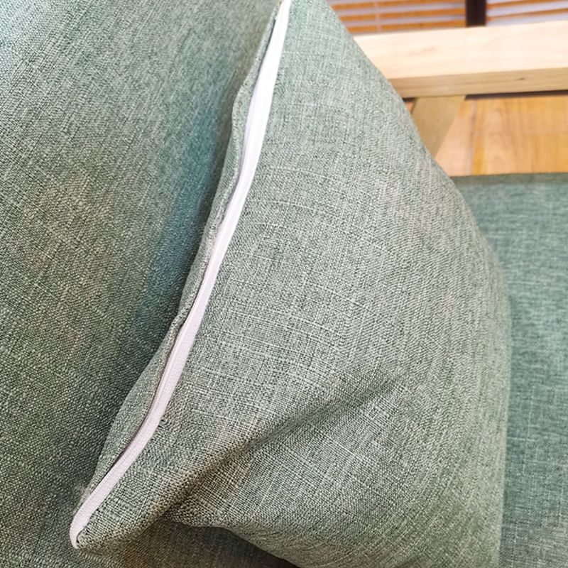 Fabric Square Arm Slipcovered 2/3 Seat Sofa with Wooden Based