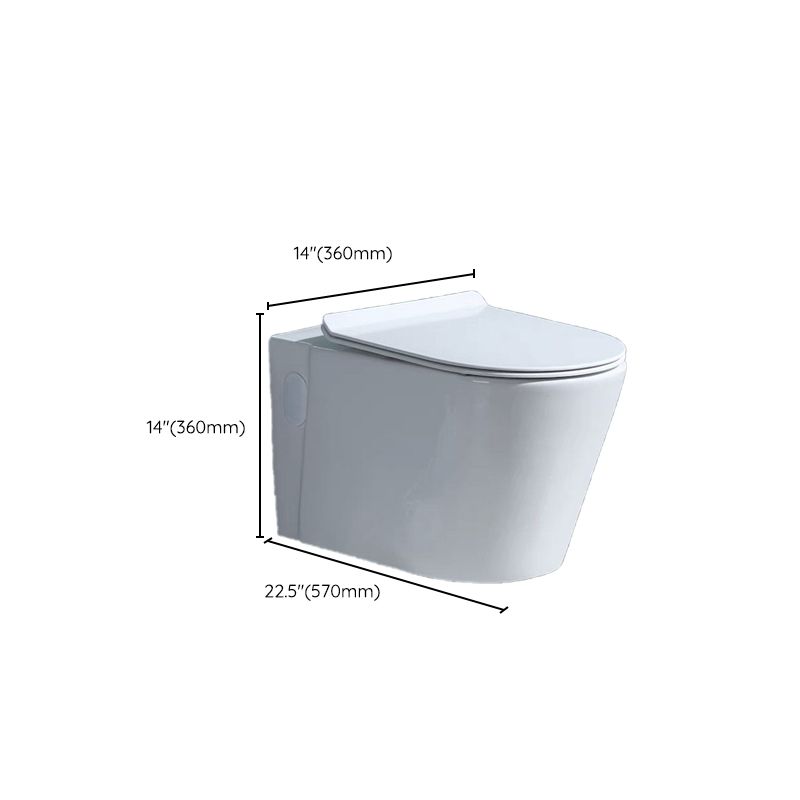 Modern Wall Mount Toilet Bowl 1-Piece Urine Toilet with Slow Close Seat for Washroom