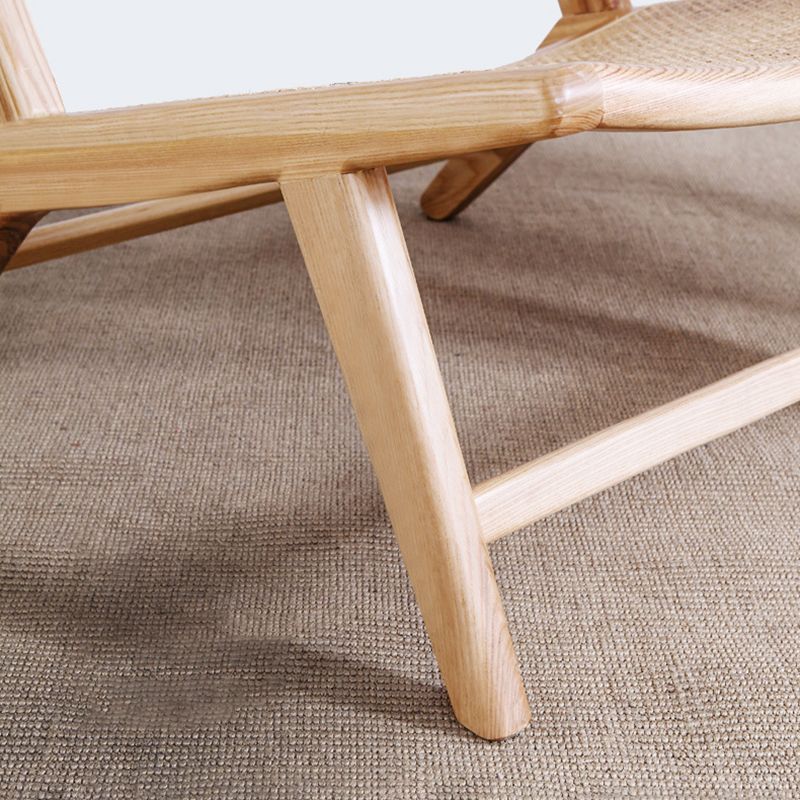 Leather Woven Back Chair Basic Four Leg Lounge Chair for Living Room