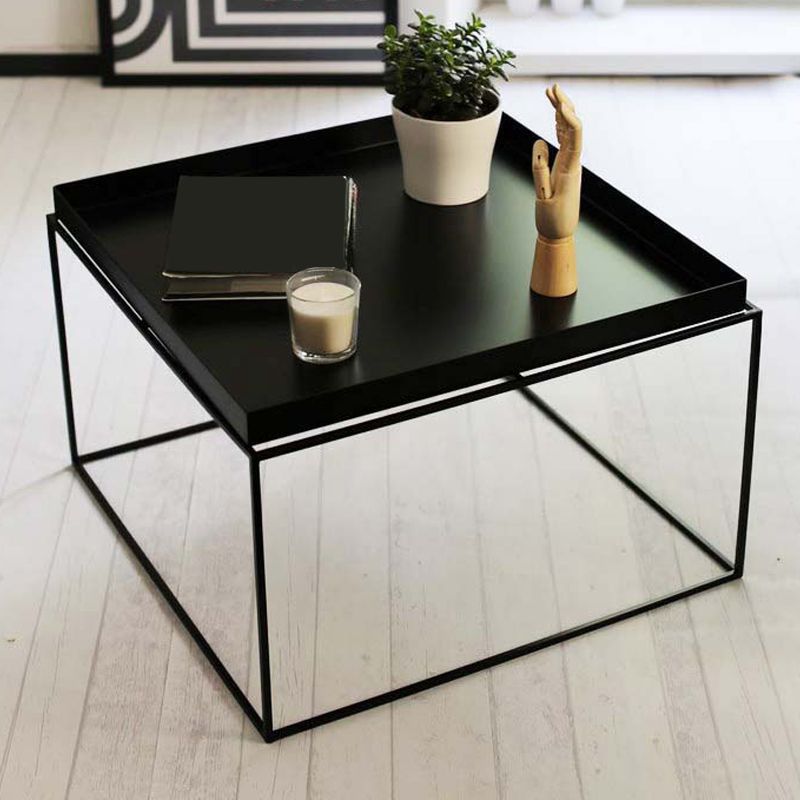 Square Iron Coffee Table Modernism Simple Frame Cocktail Table
