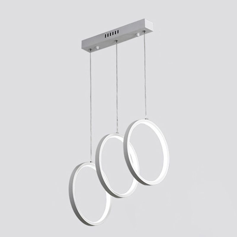 Kreise Esszimmer hängende Anhänger leichte Metall LED Einfachheit Deckenheizlicht in Weiß