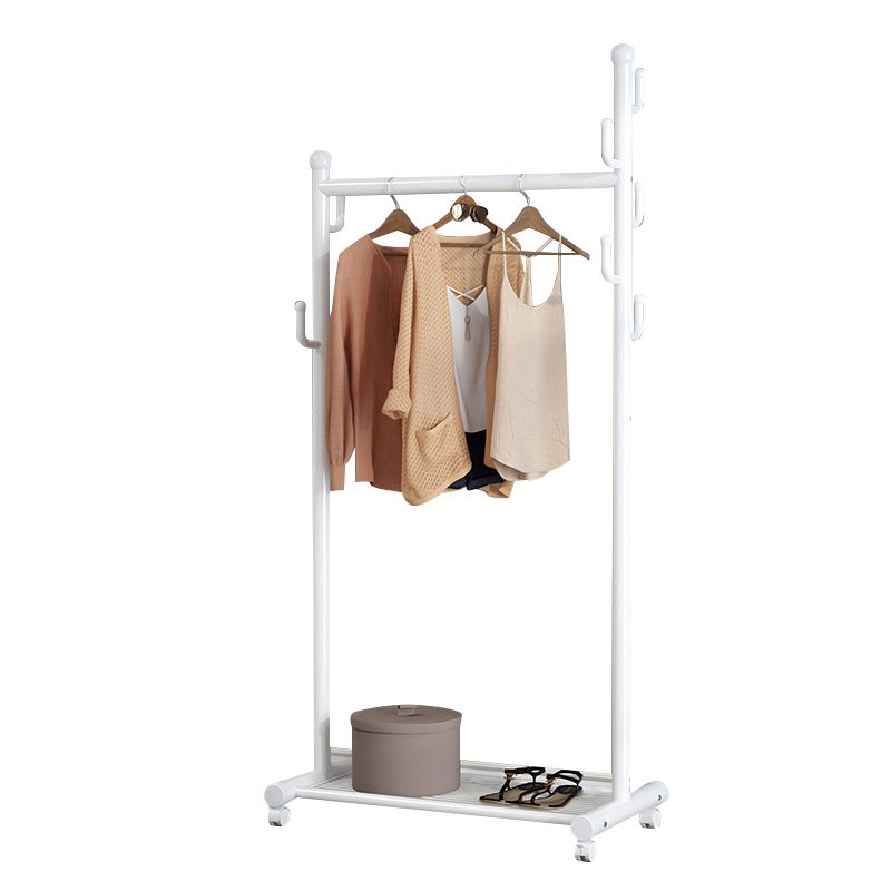 Stainless Steel Open Armoire Contemporary Style Cabinet with Clothing Rod