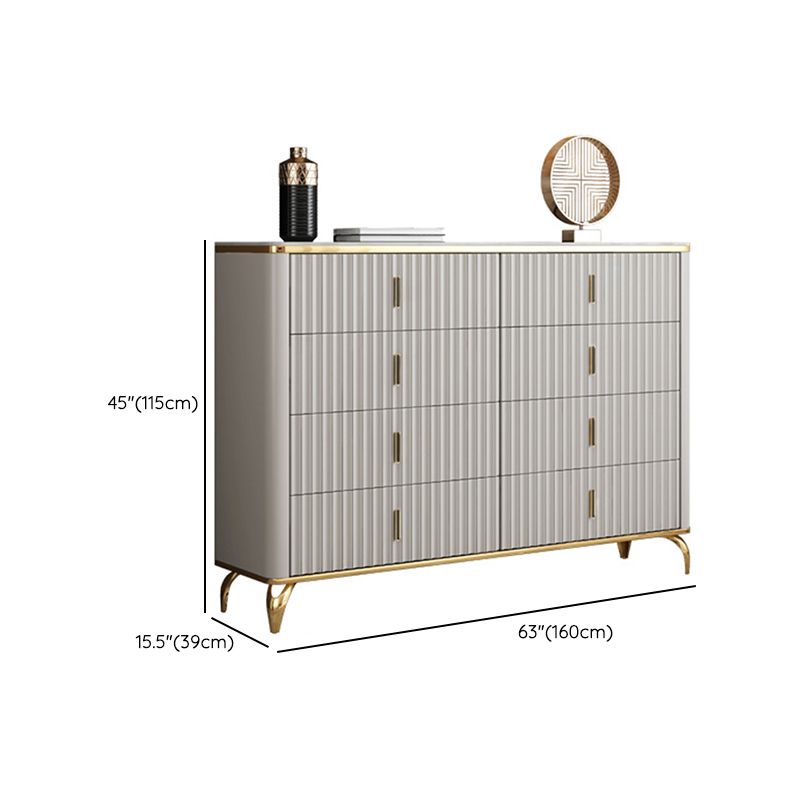Contemporary Glam Combo Dresser Horizontal Storage Chest Dresser for Home Office