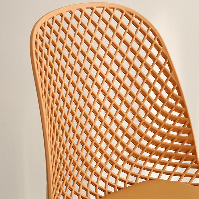 Contemporary Style Dining Chairs Armless Chairs with Plastic Legs for Home