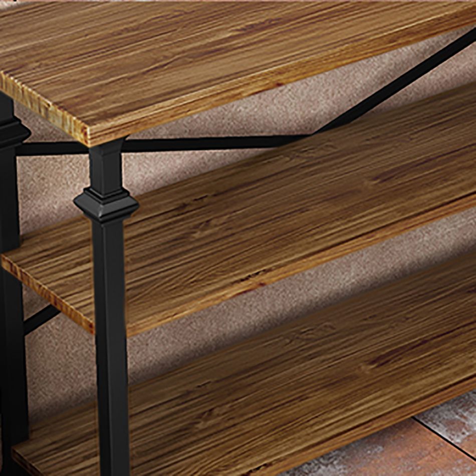 13.78"W Bookcase Industrial Style Open Back Bookcase for Study Room Home Office