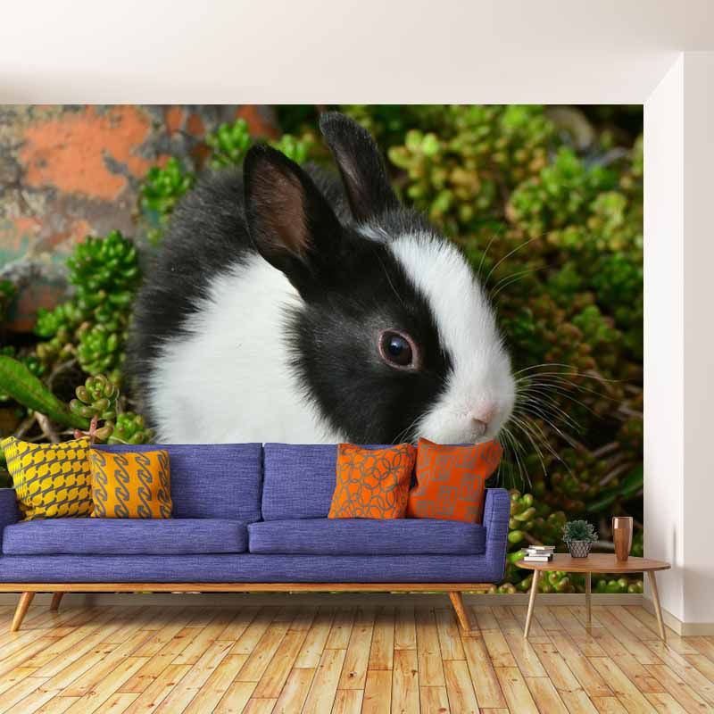 Customized Lovely Rabbit Mural Environment Friendly Wallpaper for Guest Room