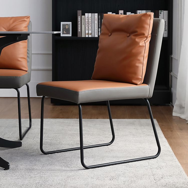 Contemporary Metal Dining Room Chairs Upholstered Dining Armless chairs for Home Use