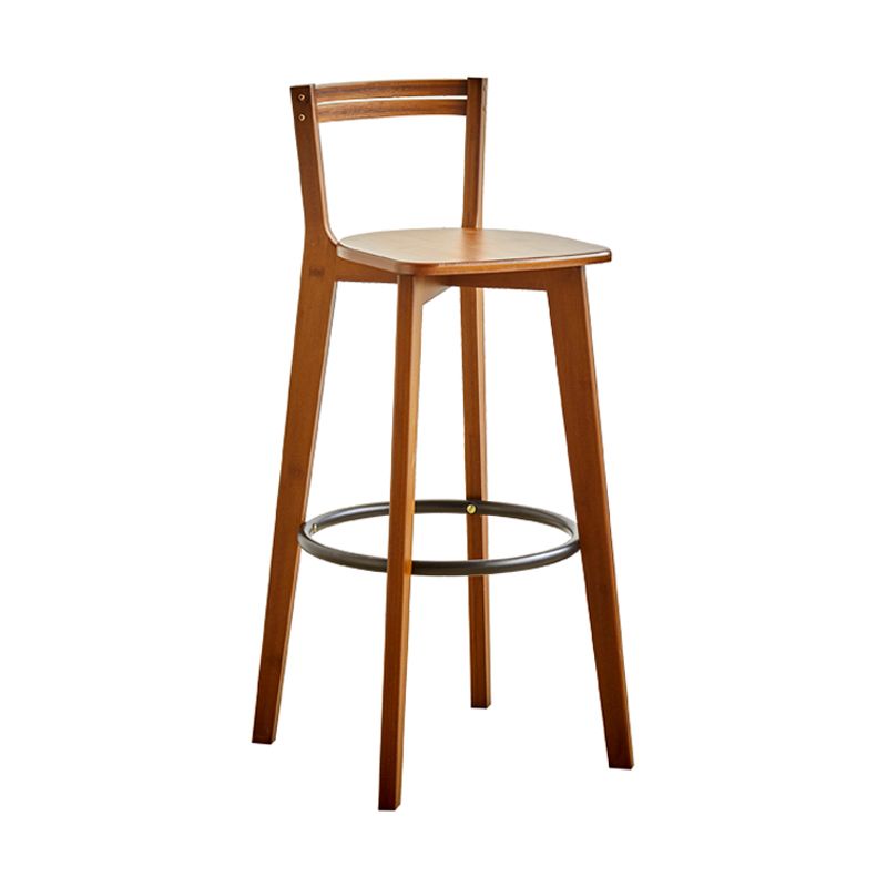Contemporary Bar Stool Armless Wood Low Back Counter Chair with Footrest
