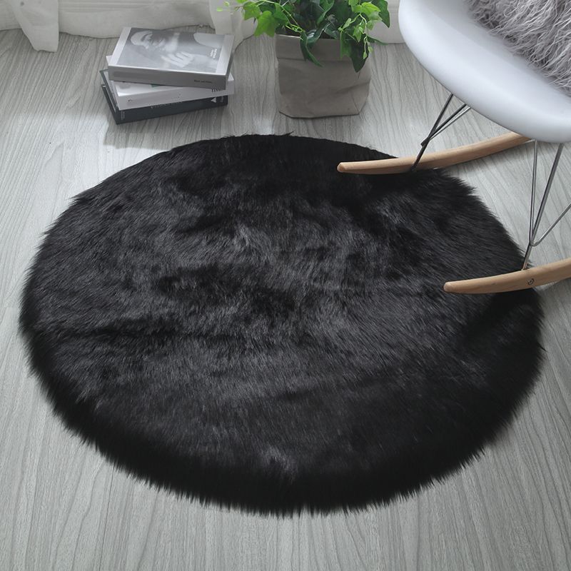 Simple Living Room Rug Multi-Colored Plain Carpet Shag Washable Pet Friendly Indoor Rug