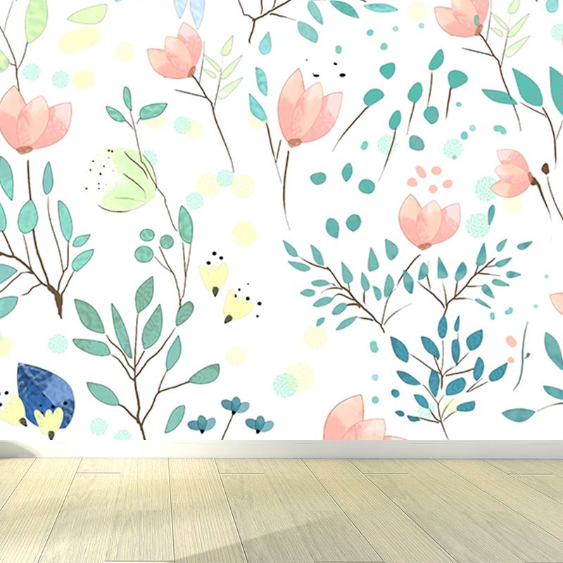 Modern Florentine Wall Mural Non-Woven Waterproof Light Color Wall Art for Bedroom