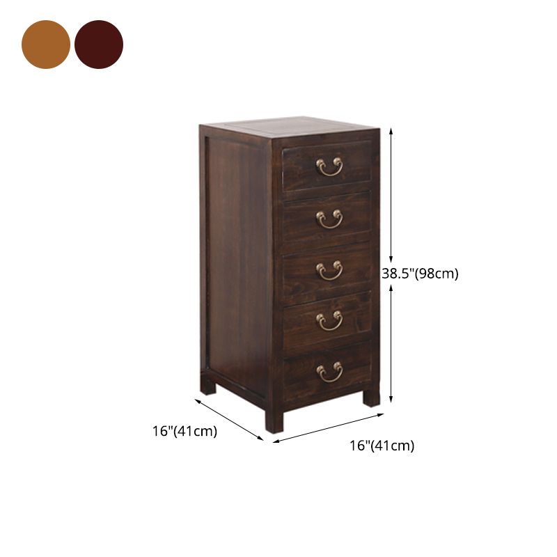 16" W Traditional Style Storage Chest Vertical Wood Combo Dresser with Drawers and Doors