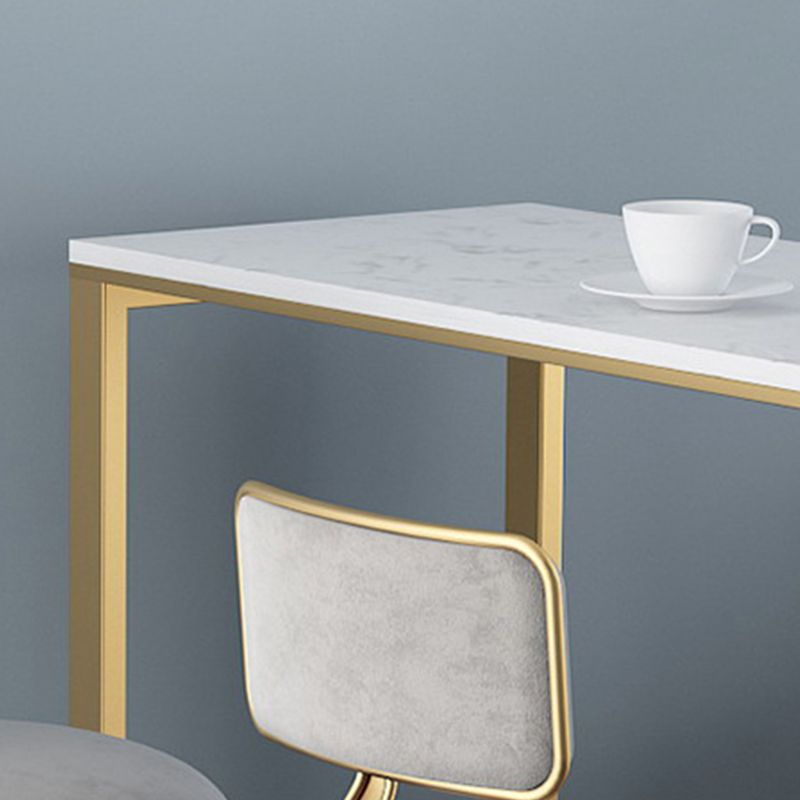 Glam Bar-height Table Faux Marble Top Bistro Pub Table with 3 Shelves