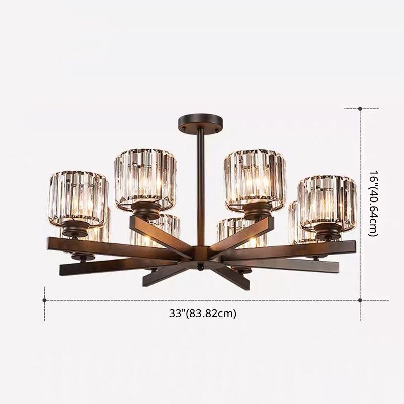 Cristallo trasparente Crystal Cilindrico Leonaio Lampaggio Light Modern Style Living Soggiorno pendenti in nero