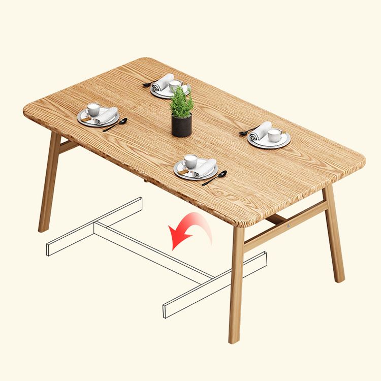 Modern Wood Rectangle Shape Dining Furniture 4 Wood Legs Table Formal for Dining Room Furniture
