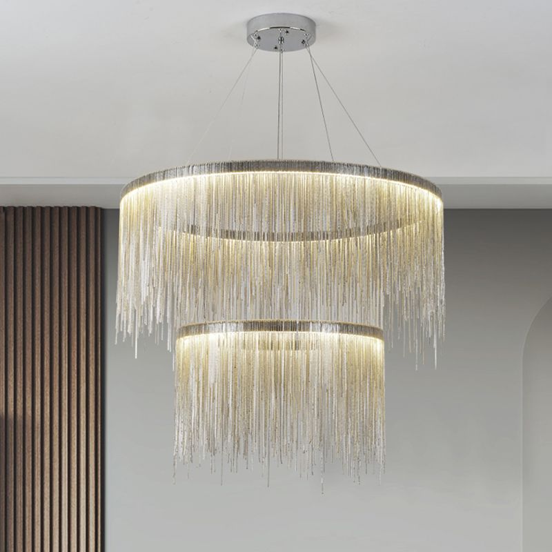 Luz de la cadena de lámpara posmoderna Cadena de metal Luz colgante de luz para sala de estar