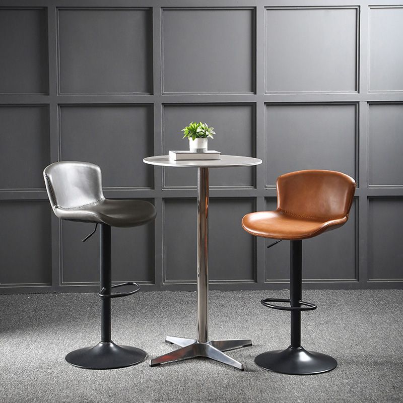 Modern Backrest Rotatable Counter Stool Iron Bar Stool with Cushion and Pedal