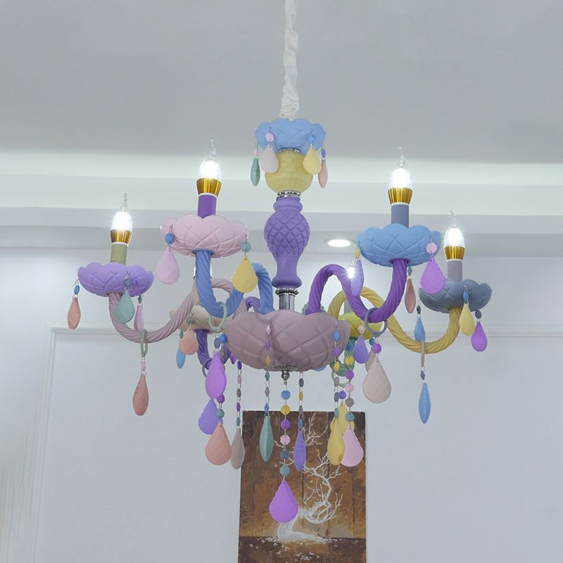 Luces colgantes de color multicolor de techo de metal moderno para la habitación de los niños