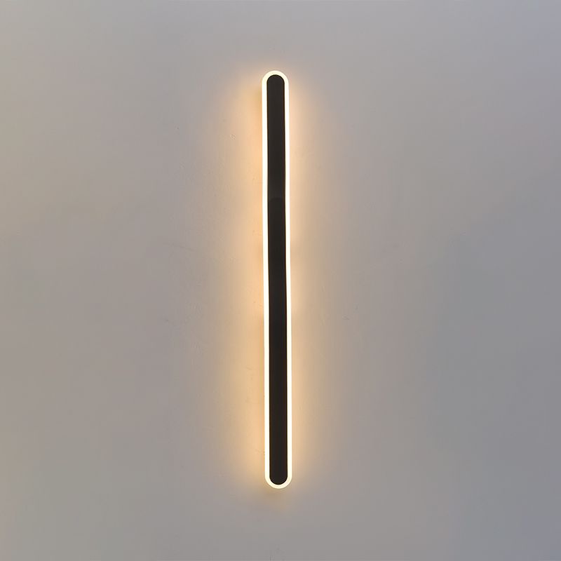 Forma lineare Fonce in metallo Sconce Modern MODERNI IL LIGHT MONTO A MOLTO MOLTO SINGOLO IN NERO