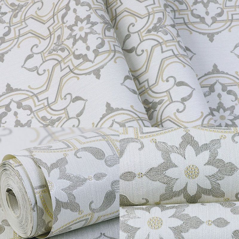 33' by 20.5" Classic Wall Art 3D Visual Damask Design Wallpaper Roll, Non-Pasted