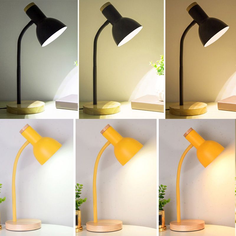 Macaroon Style Design Night Table Lamps Bell 1-Light Nightstand Lights with Metal Shade