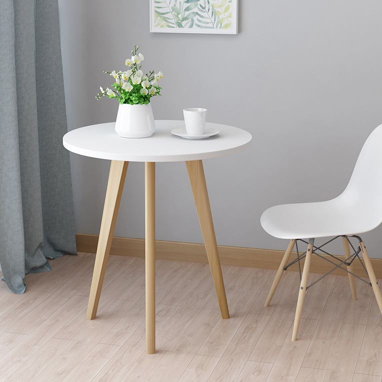 Contemporary Style Side End Table Wooden 3 Legs Round Sofa Side Accent Table