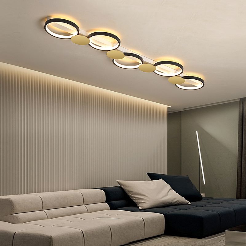 Contemporary Round Ceiling Lamp LED Flush Mount Ceiling Light with Acrylic Shade
