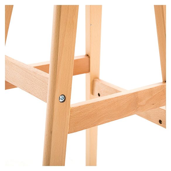 Scandinavian Natural Wood Counter Stools Low Back Bar Stools with Bucket Seat