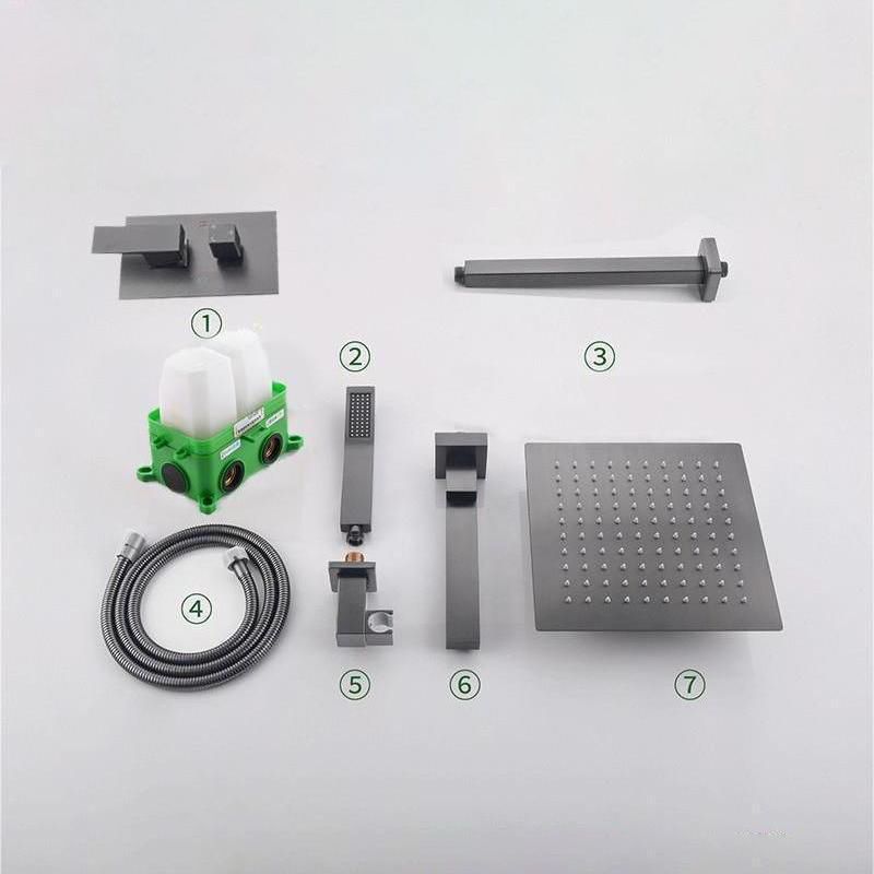 Modern Shower System Brass Adjustable Shower Head Temperature Control Shower Faucet