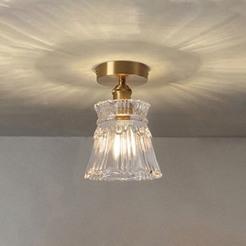 Glass Shaded Semi Flush Mount Light Modern Style Ceiling Flush Mount
