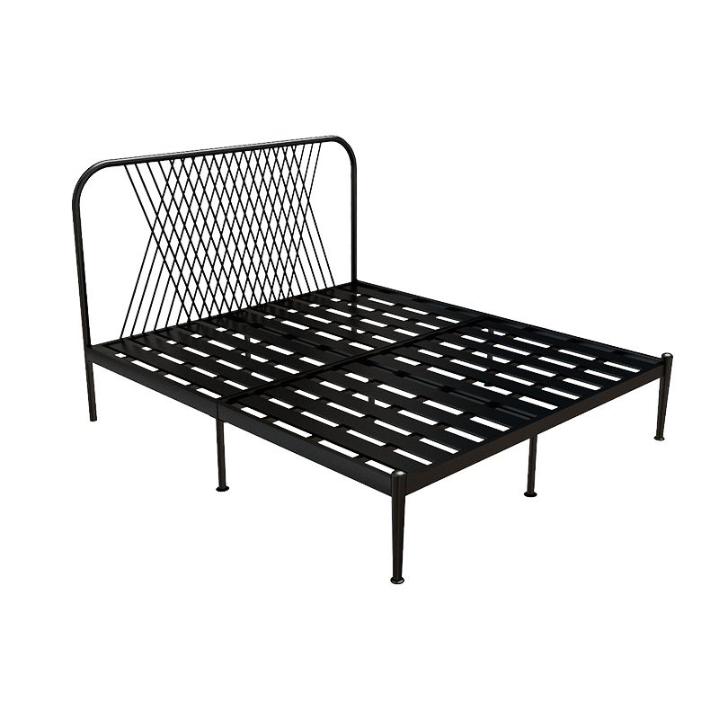 Glam Iron Headboard Bed with Open-Frame and Metal Legs Bed 47.24"