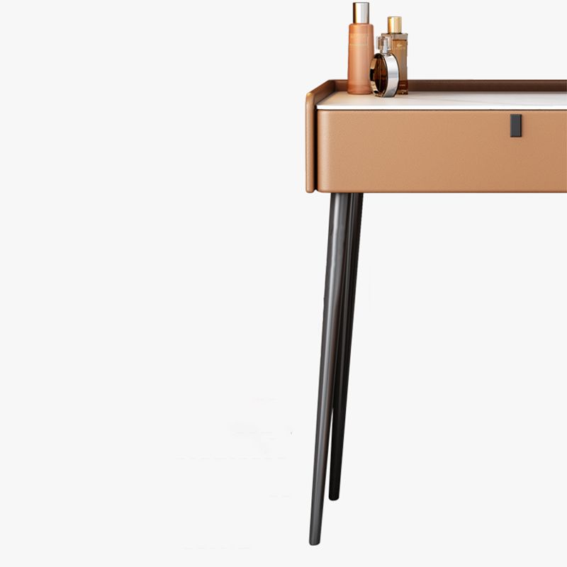 1/3 Drawers, 23.62"/27.56" Wide Vanity Set with Stool and Mirror,Brown