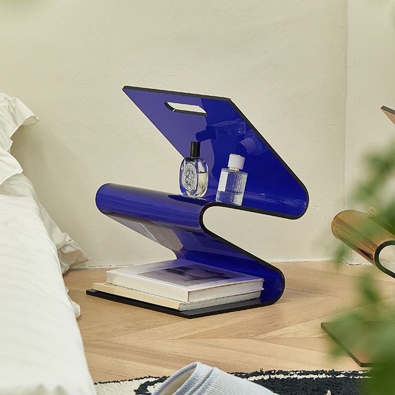 Contemporary Antique Finish Shelf Bookshelf Acrylic Geometric Bookcase