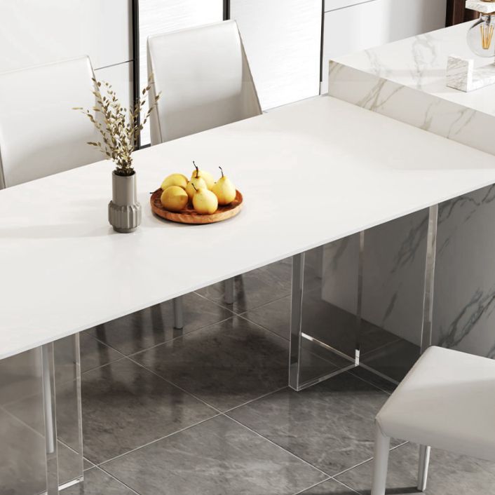 Contemporary Style Rectangle Table Set 1/4/7 Pieces Dining Set for Kitchen