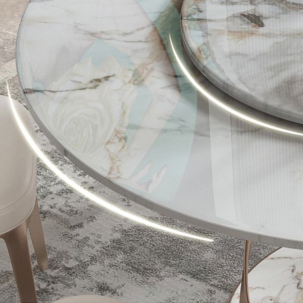 1/4/5/7 Pieces Stainless Steel Dining Table Set with Sintered Stone Top Modern Dinette Set