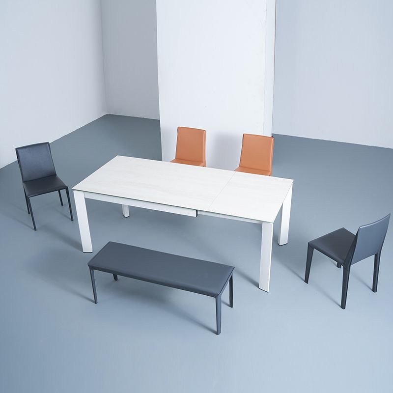 Modern Leather Armless Dining Chair Metal Dining Room Chairs for Home Use