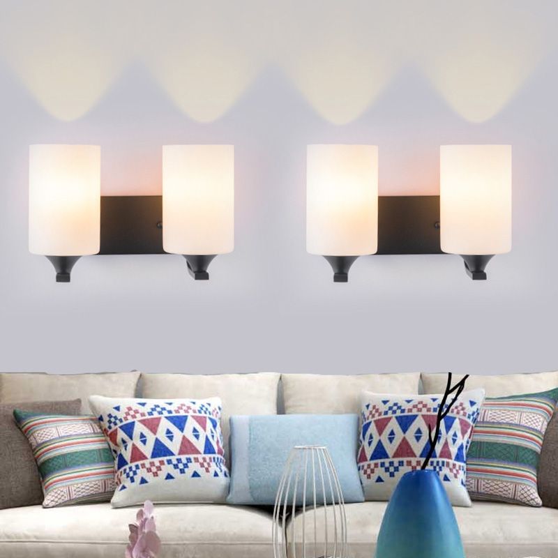 Contemporary Wall Sconce Glass Shade Sconce Lighting for Bedroom
