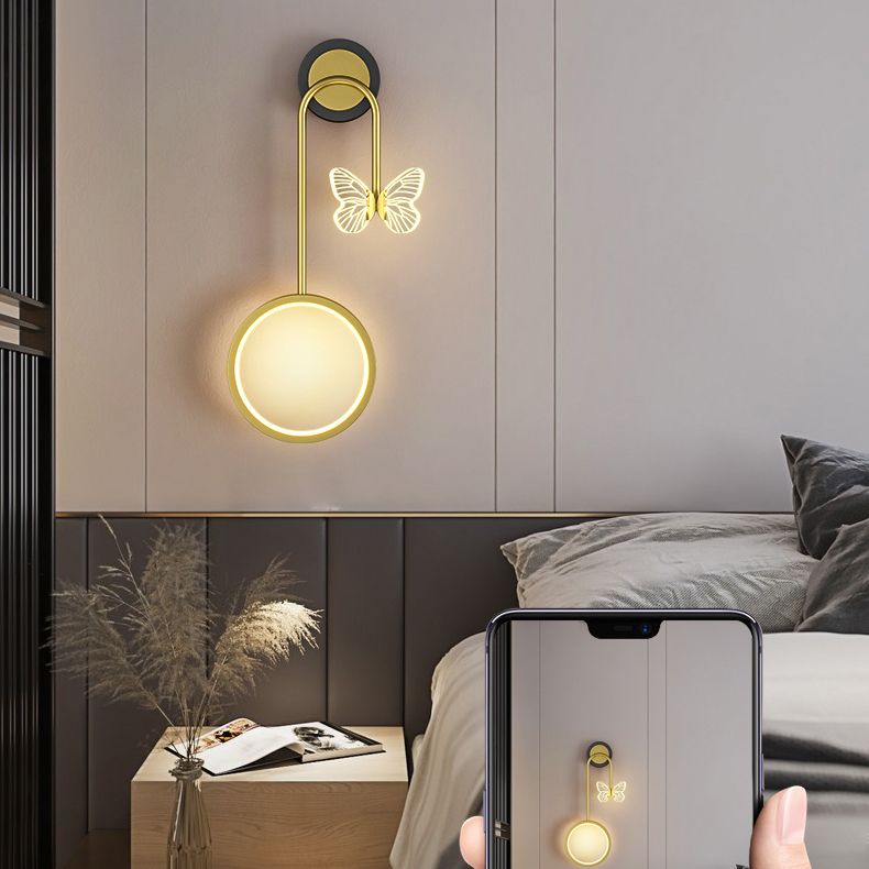 Runde Form 2 Lichter Metallwandbeleuchtung moderner Wandmontagebeleuchtung in Gold