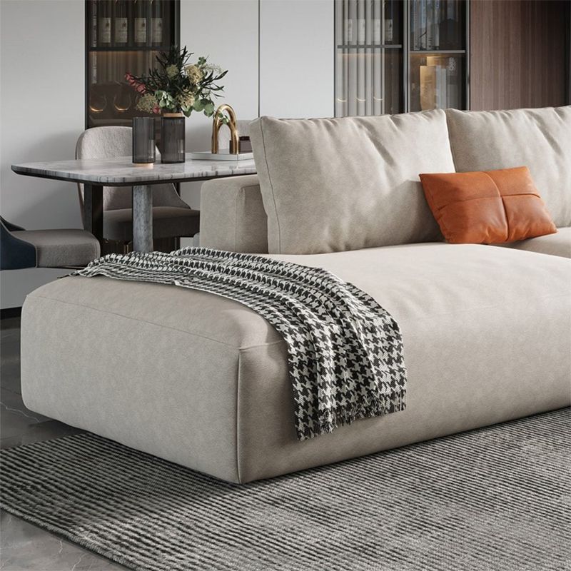 Square Armrest Belt Pillow Back Sofa Bed White Cloth Art Sofa