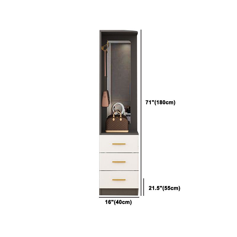 Modern Style Wooden Wardrobe Cloth Rod Included Wardrobe Closet for Bedroom