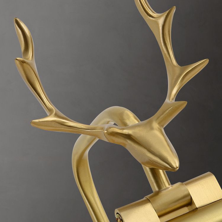 Kopergouden LED -wandwandeling in moderne creatieve stijl acryl lineair wandlicht met gewei decoratie