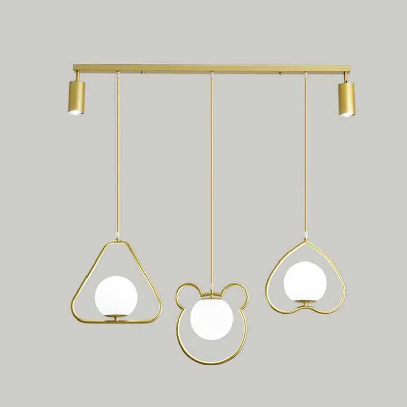 Sphere Island Lighting Accesors Ideas de iluminación de la isla de vidrio contemporáneo en oro