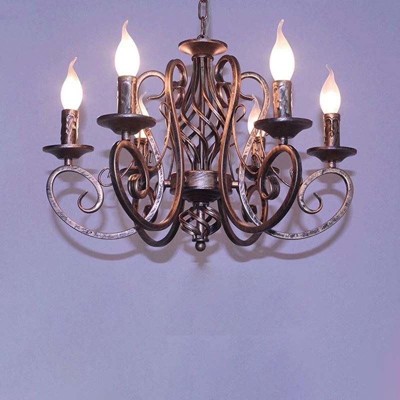 Luces de lámpara de araña únicas Fixros de luz colgante de metal tradicionales