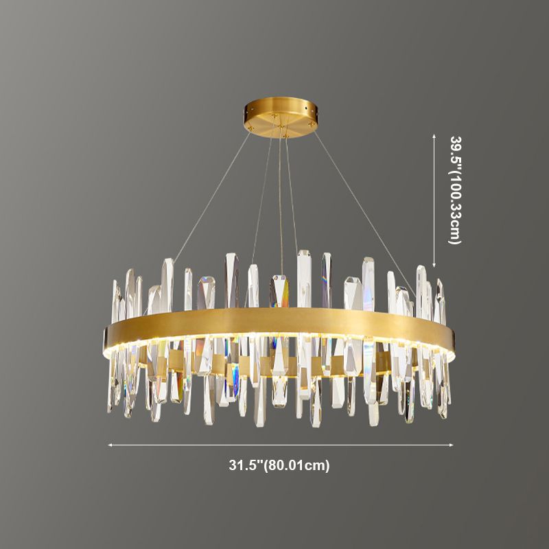 Moderner Anhänger Lichtkreis Kristall Ein leicht helles Inselbeleuchtung Idee für Esszimmer